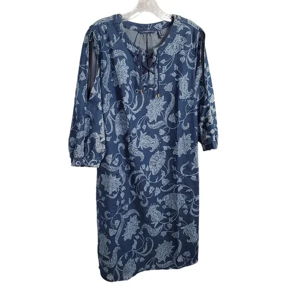white christmas dresses Isaac Denim Dress Blue – Morrison main image 0